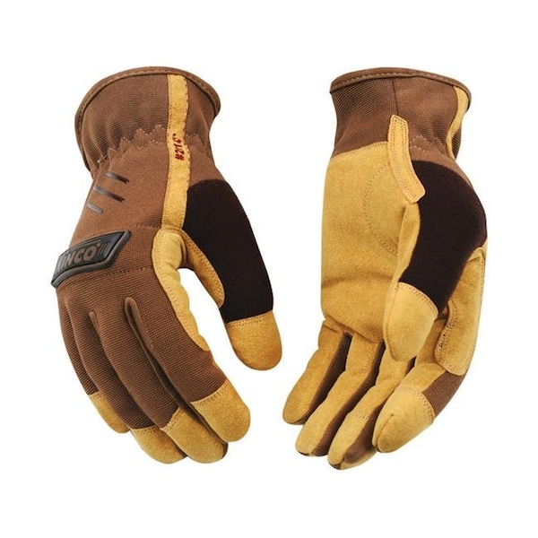 Kinco Kinco 7669690 Mens Outdoor Synthetic Leather Driver Gloves; Brown - Large 7669690 - main